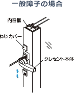 一般障子の場合 クレセントの調整