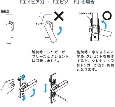 「エイピアJ」・「エピソード」の場合 クレセントの調整